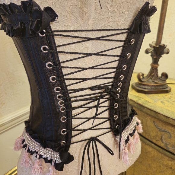 Custom Steel Boned Victorian  Fairy EDC Festival Corset S Victoria Velvet - Picture 7 of 8